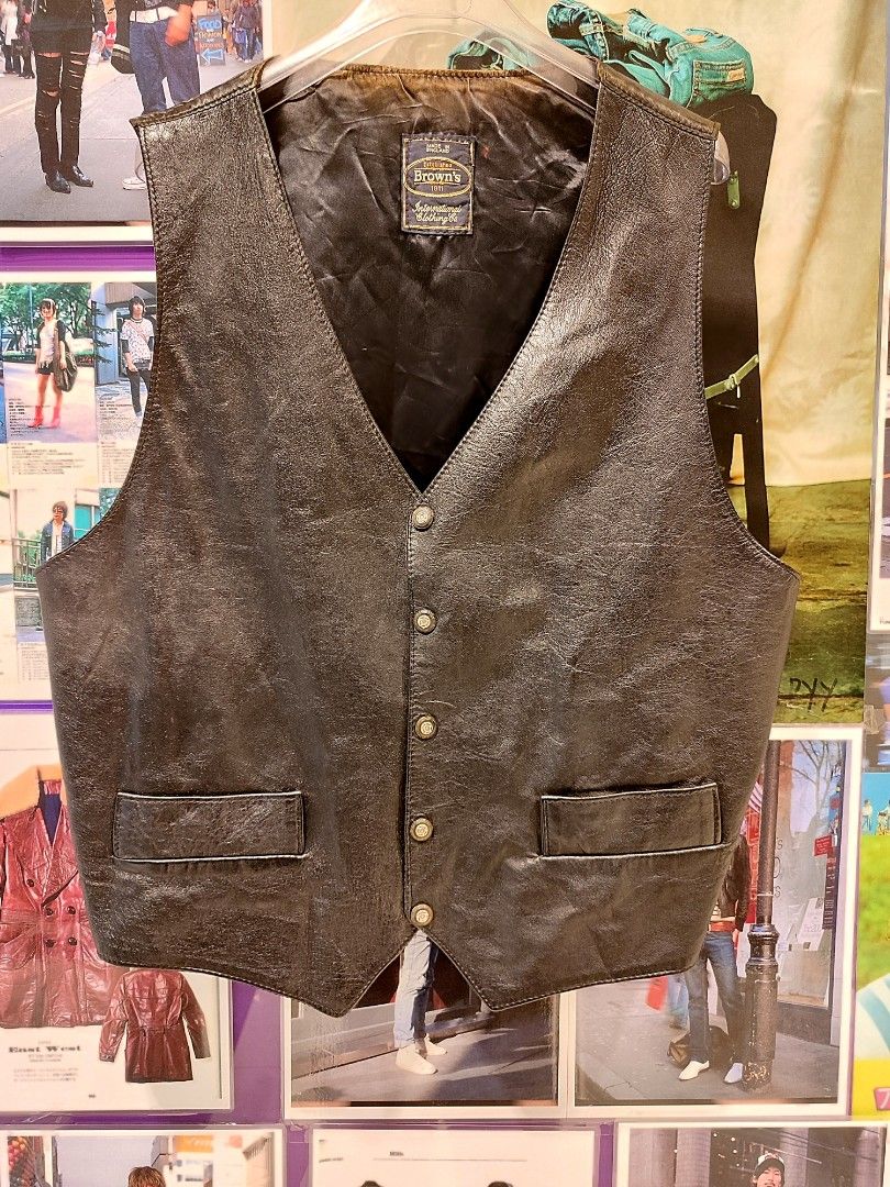 Brown s International Clothing .Co genuine leather vest with