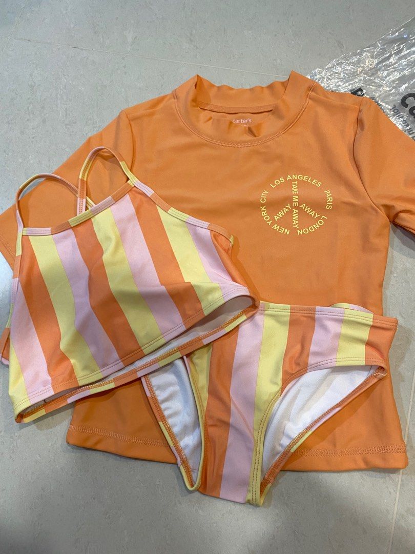Girls 3 piece swim set best sale