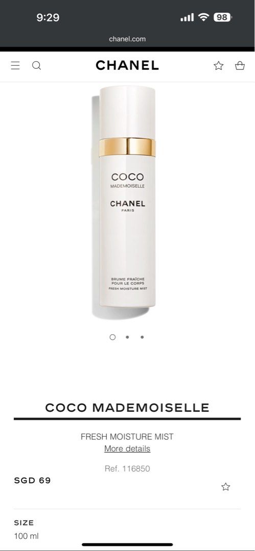 Chanel Coco Mademoiselle Fresh Moisture Mist, 100 ml