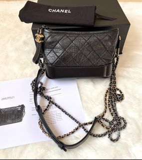 tas shoulder-bag Chanel Gabrielle Small Black Flower Quilted #28