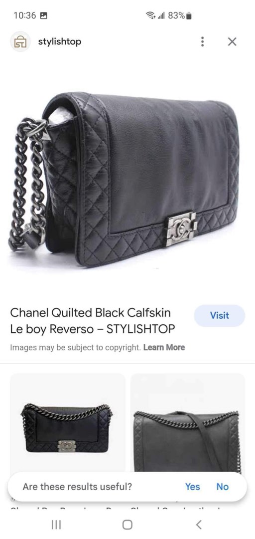 CHANEL QUILTED GREY CALFSKIN LEBOY REVERSO, Luxury, Bags & Wallets