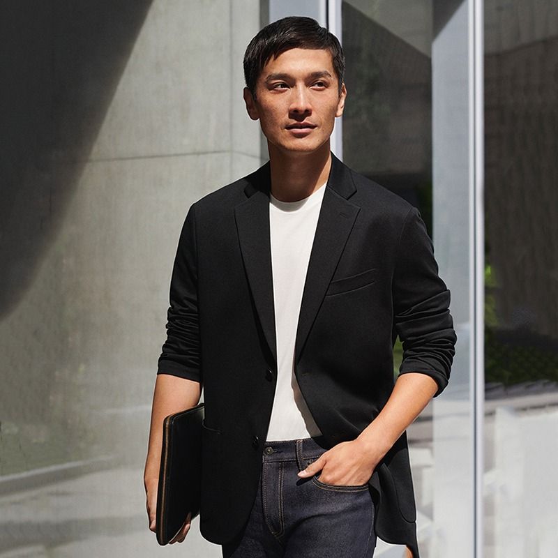 CHEAP LIKE NEW UNIQLO COMFORT JACKET BLAZER L BLACK