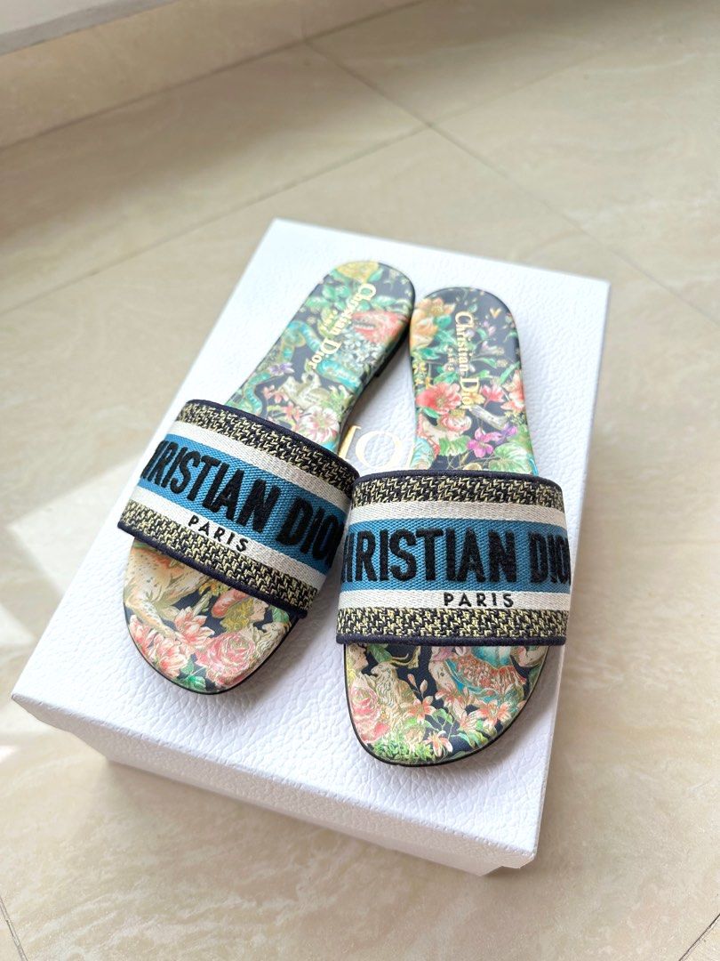 Dior dway mule in embroidered cotton discount
