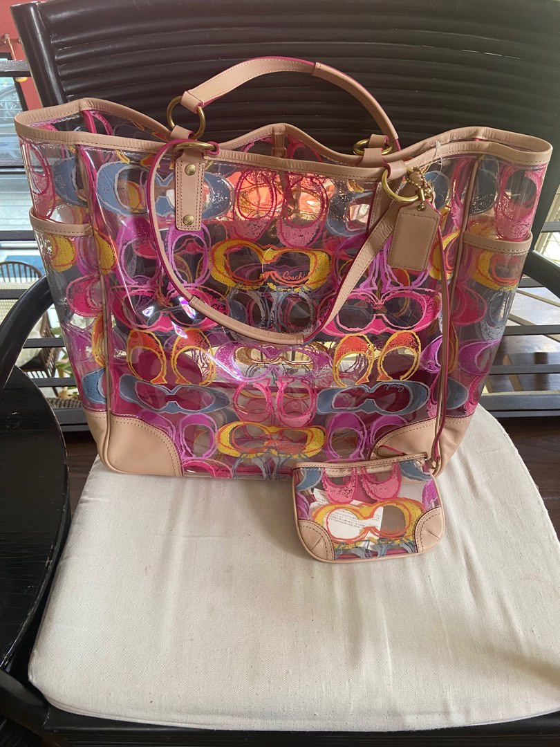 Clear Coach Tote Bag, Luxury, Bags & Wallets on Carousell