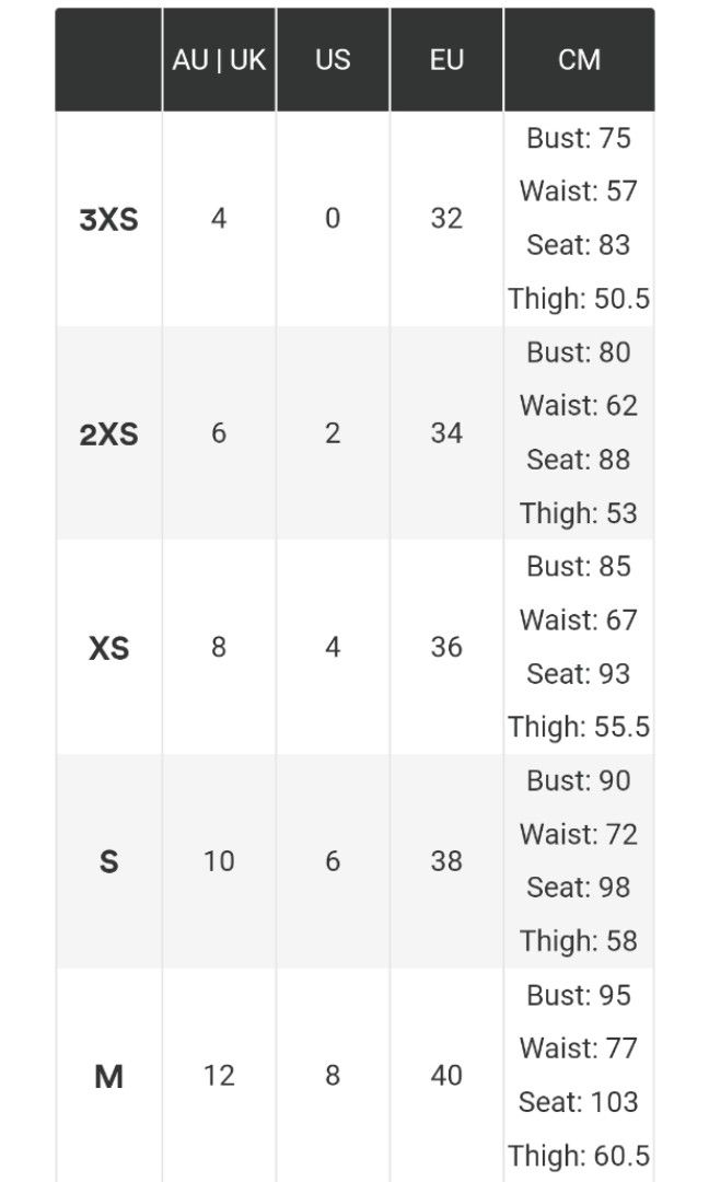 Cotton on sales pants size chart