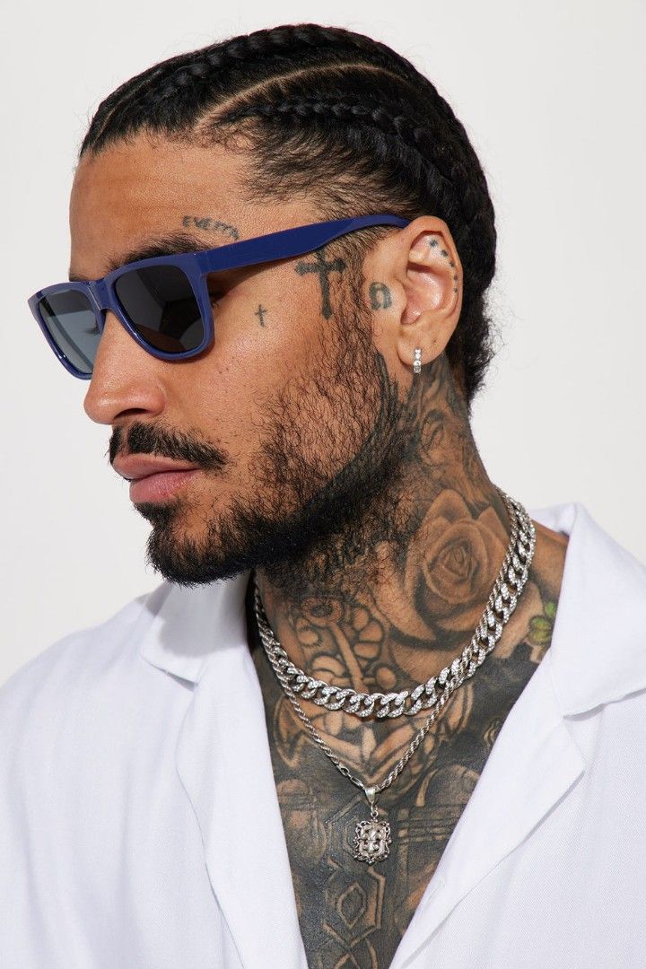 Doff navy blue frame square like raybann sunnies sun glasses kacamata pria  unisex adult and kids