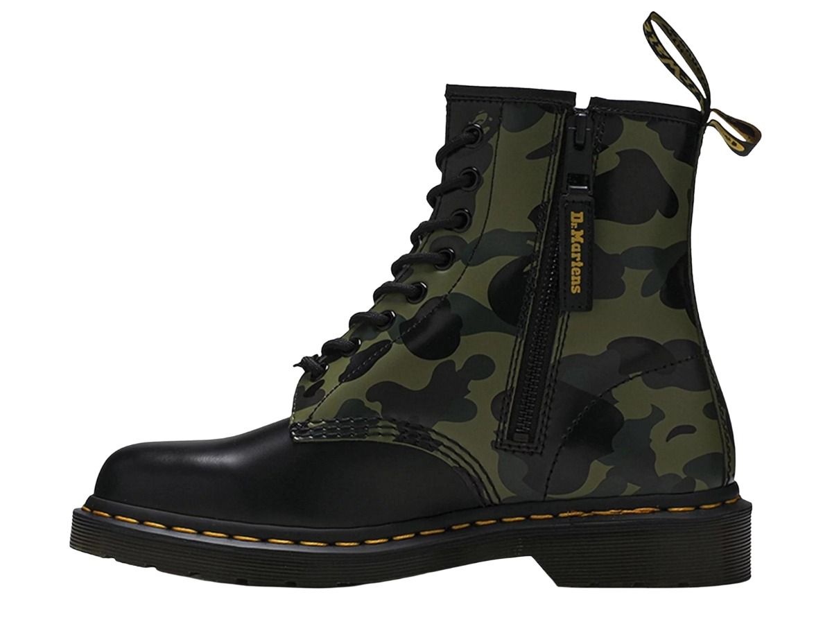 A Bathing Ape Camo Boots x Dr. Martens 1460 Zip Very RARE