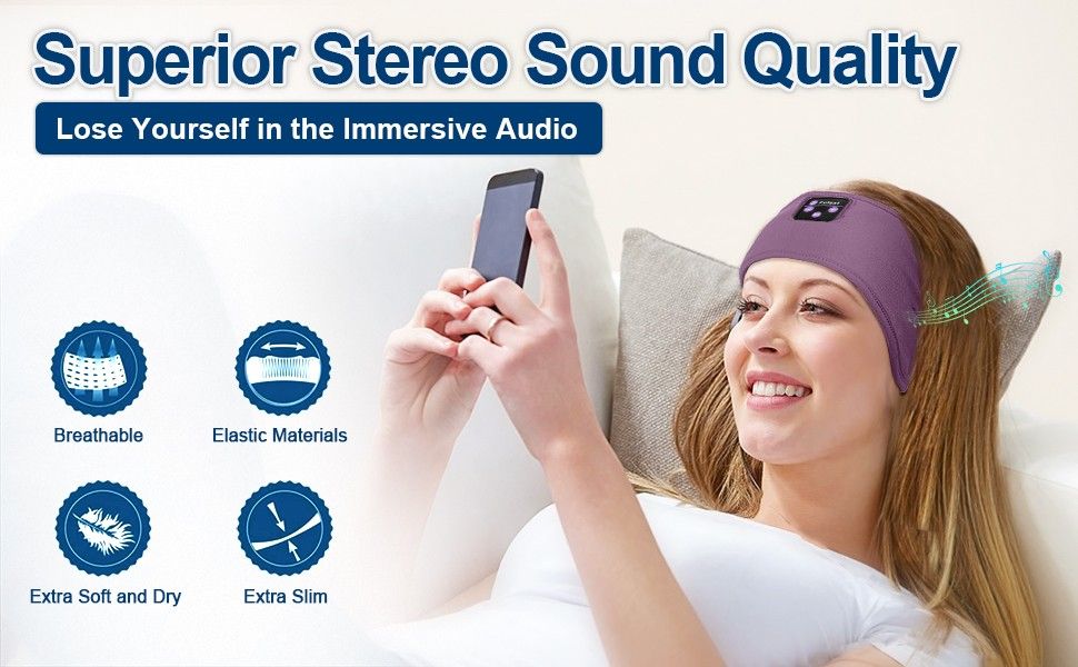 Fulext Bluetooth Sleep Headphones Sports Headband Long Time Play