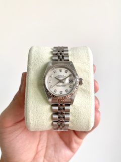 (Full Set) Rolex Oyster Perpetual Ladies Datejust 26 Silver Diamonds Ref. 69174