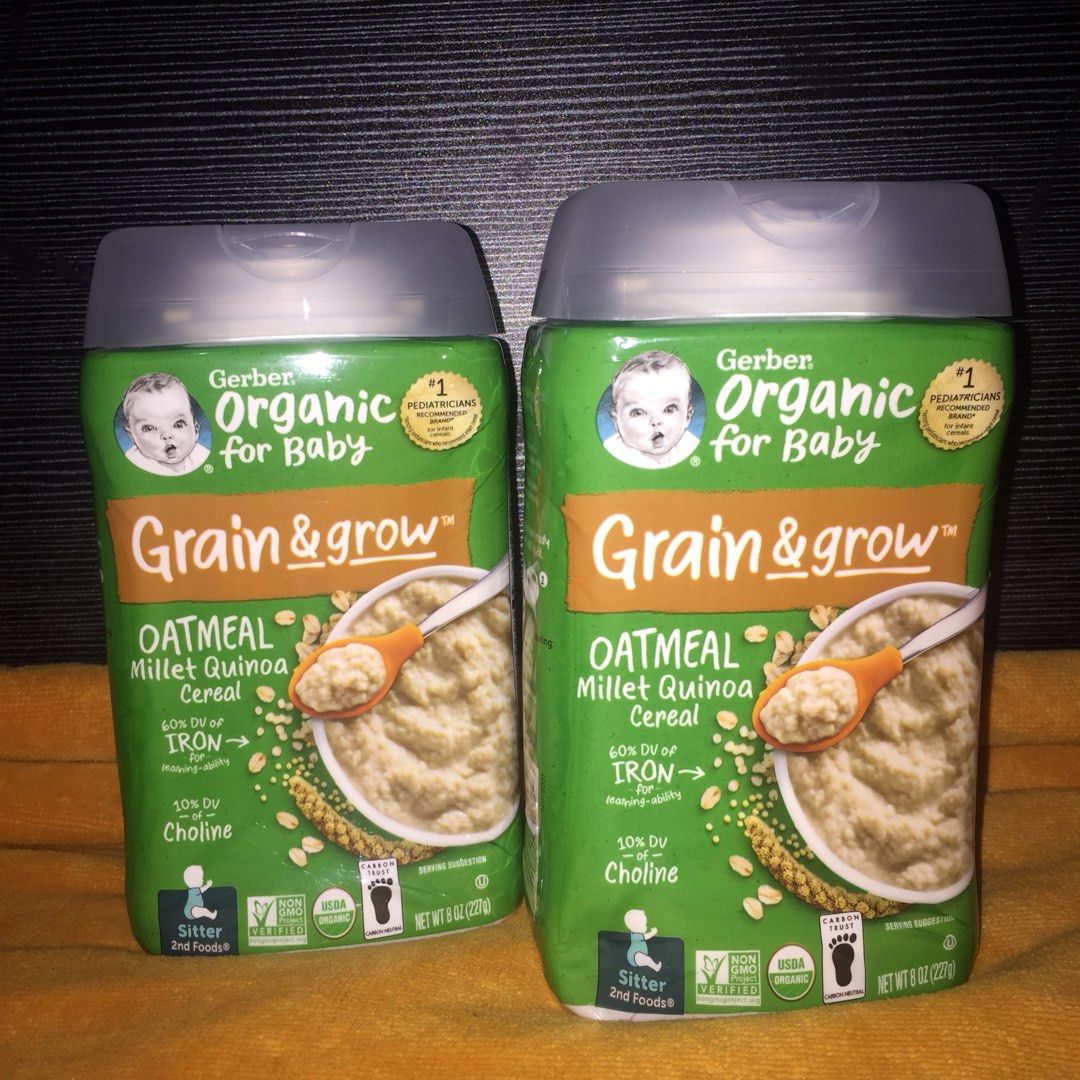 GERBER Grain & Grow Oatmeal Millet Quinola Cereal for Baby (2 PCS for