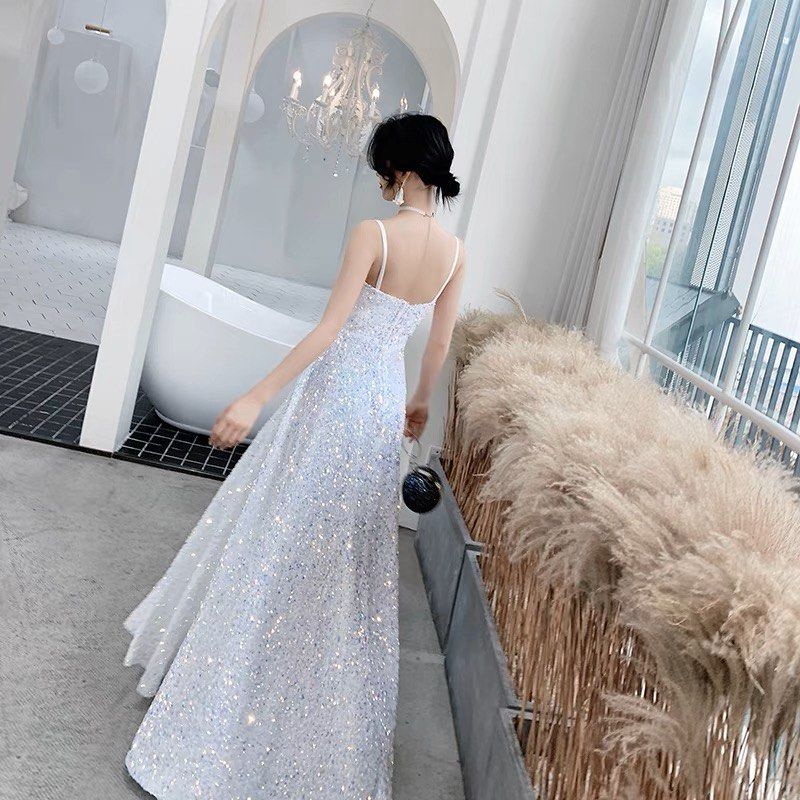PO Up to 3XL Glittery White Dress Long Short prom awards