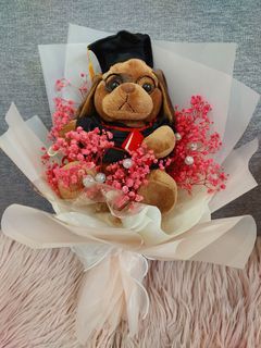 Graduation Bear Flower Hand Bouquet