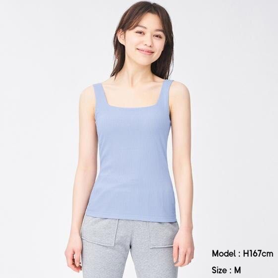 Uniqlo Seamless V-Neck Jersey Bra Top (Dark gray, light grey, blue),  Women's Fashion, Tops, Other Tops on Carousell