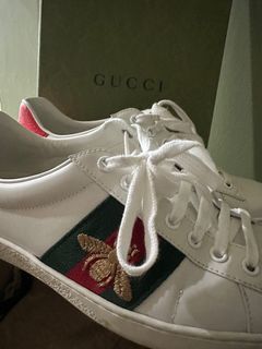 Gucci Rhyton Shoes Gucci Logo Leather Sneaker, Luxury, Sneakers & Footwear  on Carousell