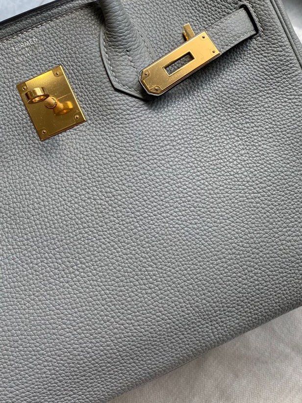 Hermes Birkin 30 Bag Gris Mouette Gold Hardware Togo Leather – Mightychic