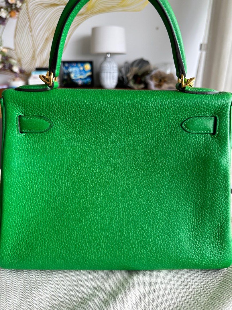 Hermes Kelly Pochette Green Bamboo PHW