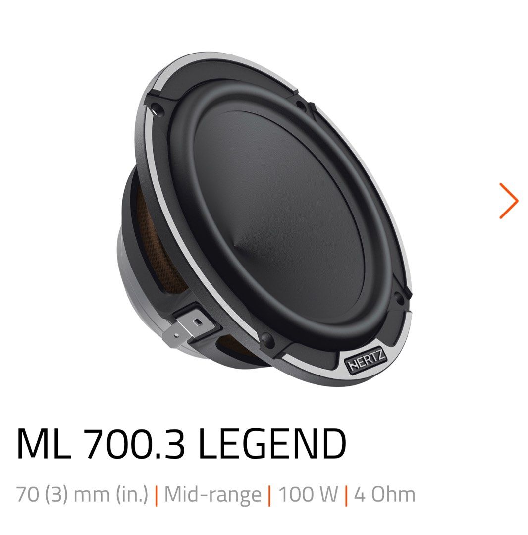 Hertz ML700.3 Mid Range highest hertz speakers, Car Accessories