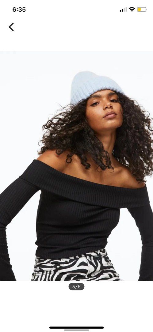 H&m off the shoulder top black online