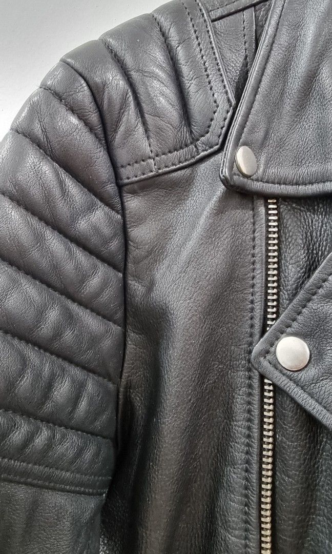 H&M LEATHER JACKET, Women's Fashion, Coats, Jackets and Outerwear on