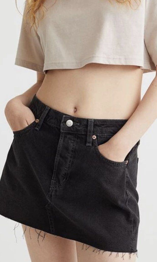 Hm black denim skirt clearance