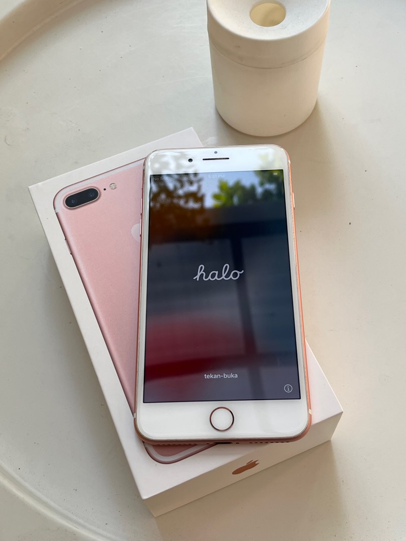 Iphone 7 Plus Pink Rose Gold Second 128gb, Telepon Seluler & Tablet