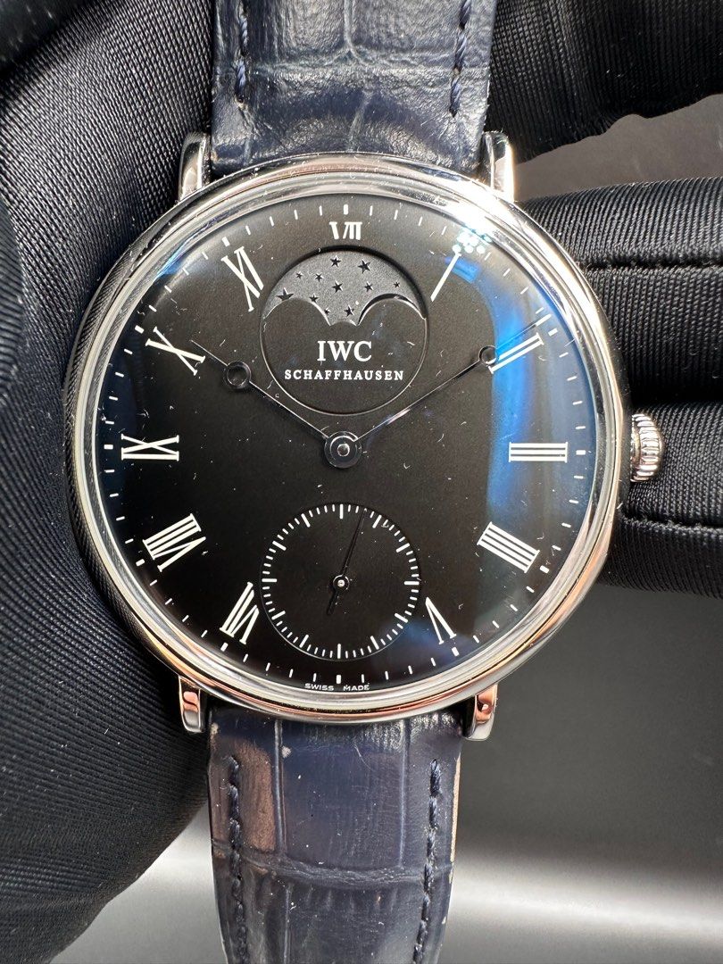 IWC Portofino Moonphase 46mm Hand Wound, Luxury, Watches on Carousell