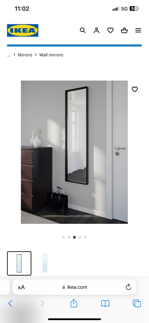 Johor Bahru Ikea NISSEDAL standing mirror, Furniture & Home Living