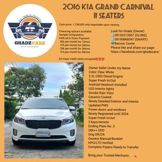 Kia Grand Carnival 11 Seaters Owner Seller Auto