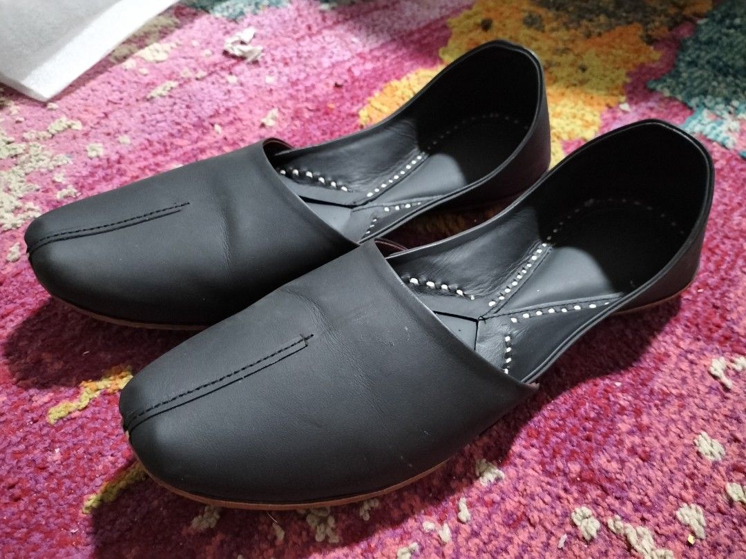 Punjabi leather 2024 jutti for man