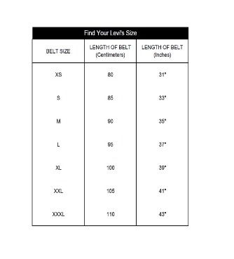 Levis belt size guide sales