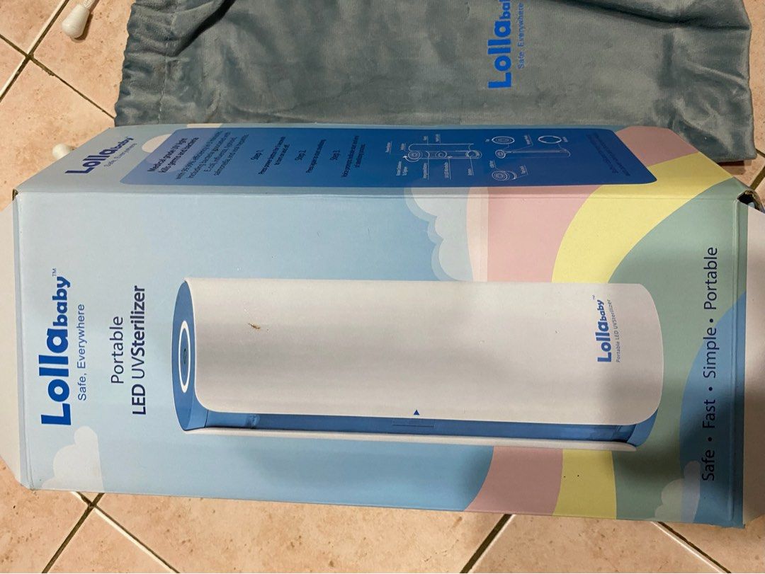 Lolla portable LED UV steriliser (Category: Breastfeeding & Bottle Feeding) located in Singapore. Submitted by sunstarg (Listing ID 1257540609, Image 1). Description: As good as new Perfect condition Very good for travelling Can steriliser using uv led one milk bottle at a time.