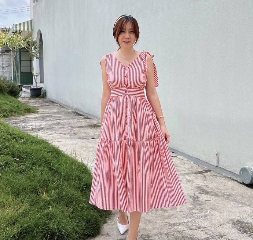 Lolliestory Korean Rovina Candy Red Dress Fesyen Wanita