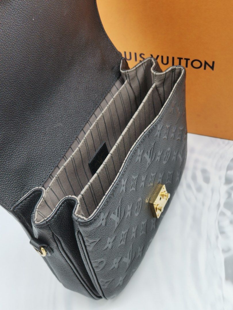 Louis Vuitton Monogram Empreinte Leather Canvas Pochette Metis Black