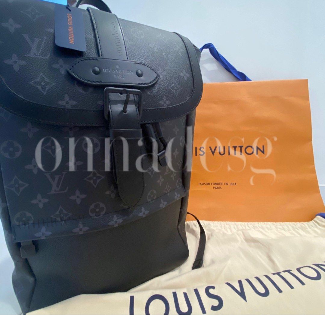 Louis Vuitton Saumur Backpack Monogram Eclipse Canvas For Men