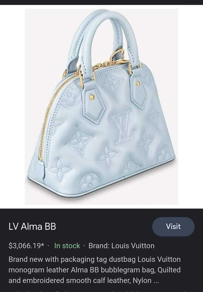 Louis Vuitton Alma Bb Bubblegram Quilted Leather Satchel Crossbody Bag Green