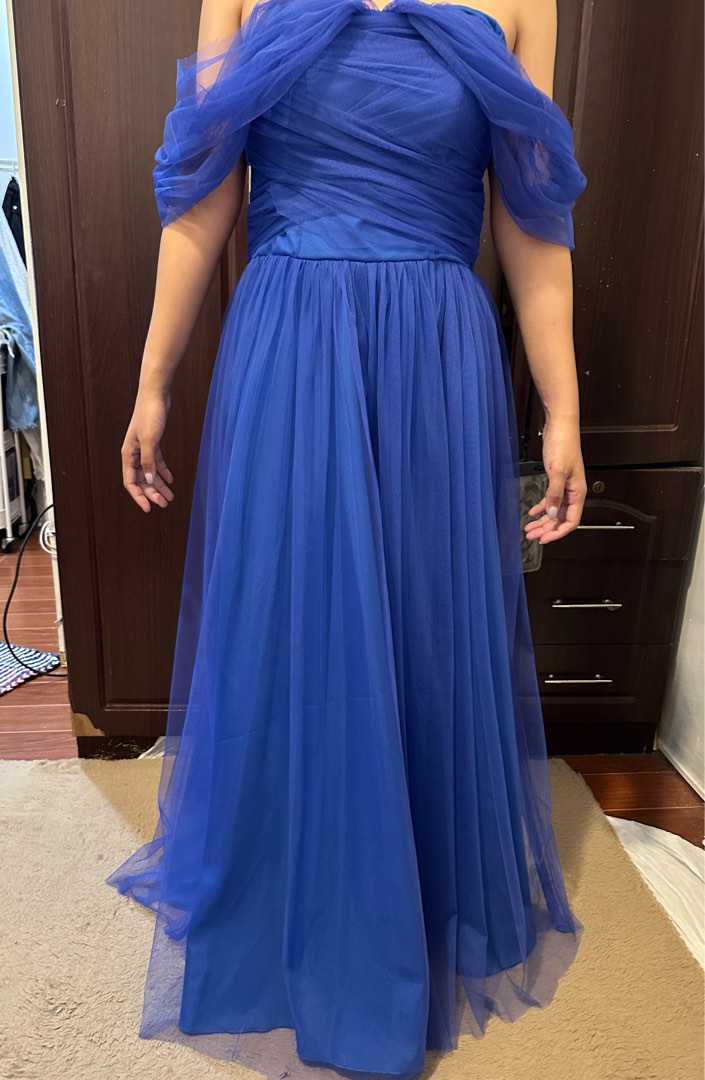 Maid of Honor/Bridesmaid Tulle Infinity Dress Blue Small/Medium Fit — free download