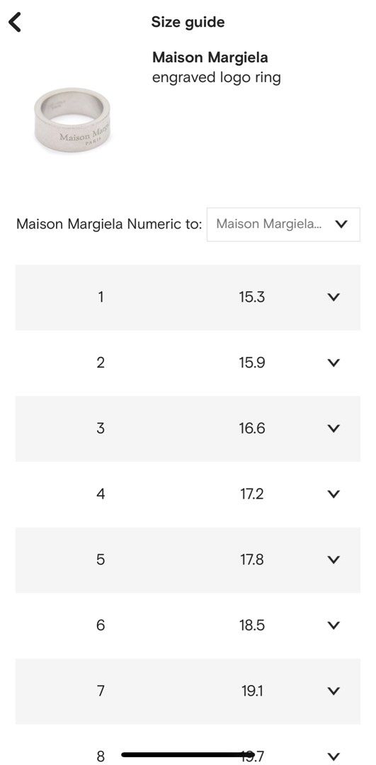 Maison Margiela Logo Engraved Ring Size S=NUM 7 Brand New 全新