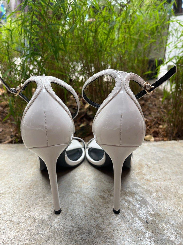 Mango white heels hot sale