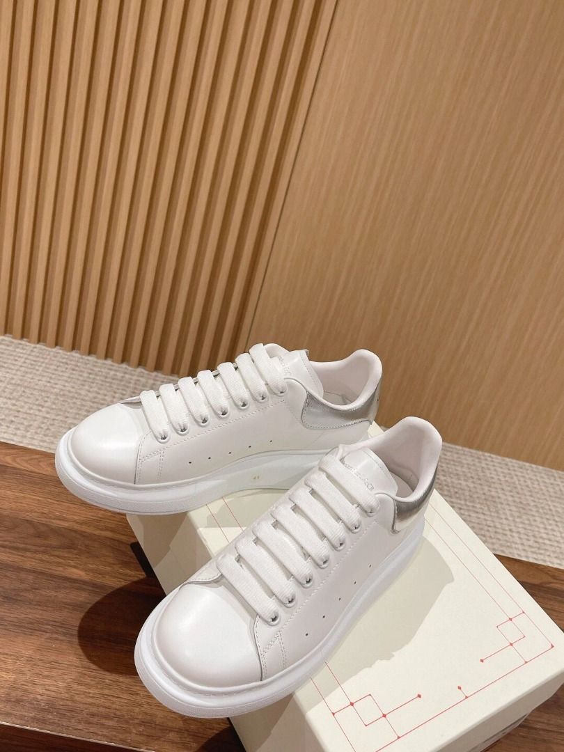 Oversized white sneakers sales