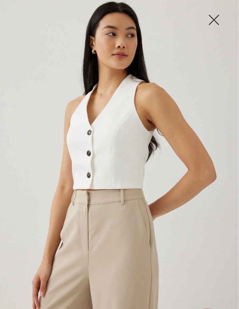 Halter Neck Vest with Tie Neck