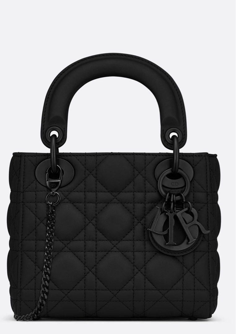 Mini lady dior bag on sale black ultramatte cannage calfskin