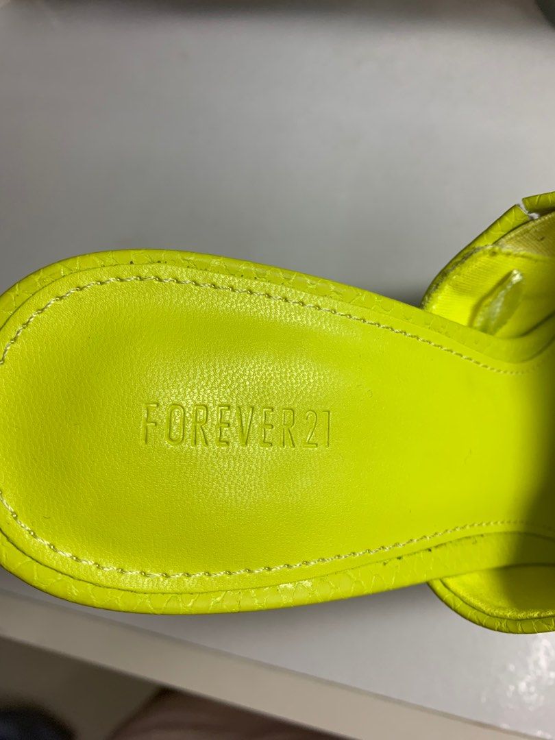 Forever 21 Women's Neon Yellow Fashion Sandals - 6 UK/India (38 EU)(8  US)(0009222805) : Amazon.in: Shoes & Handbags