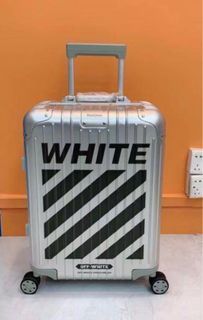 SALE!!! NEW ARRIVAL Aluminum Off White Cabin Size Hand Carry Suitcase Luggage Limited Edition Black Off White Aluminum Suitcase Traveling Trolley Bag Maleta