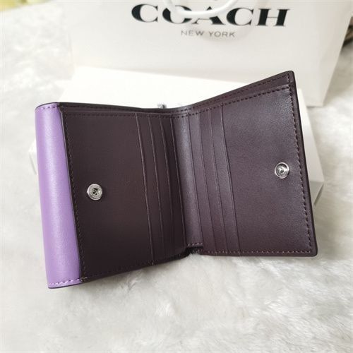 New Coach Original Brown Iris Signature Collection Small Morgan Wallet In Signature Canvas Wallet For Women Come With Complete Set Suitable For Gift