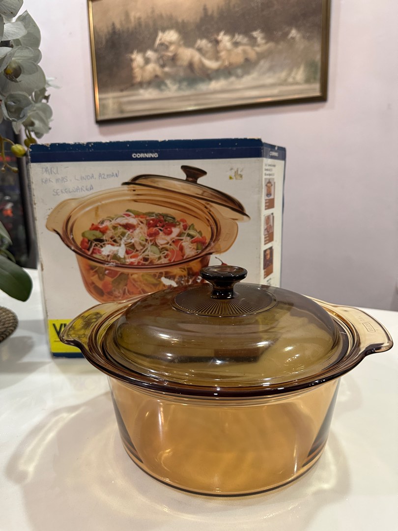 Visions 3.5L Covered Dutch Oven Amber Glass Pot ＆ Lid by Visions 