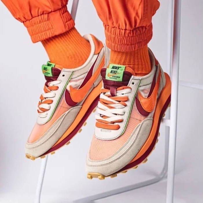 nike ld waffle sacai clot on feet