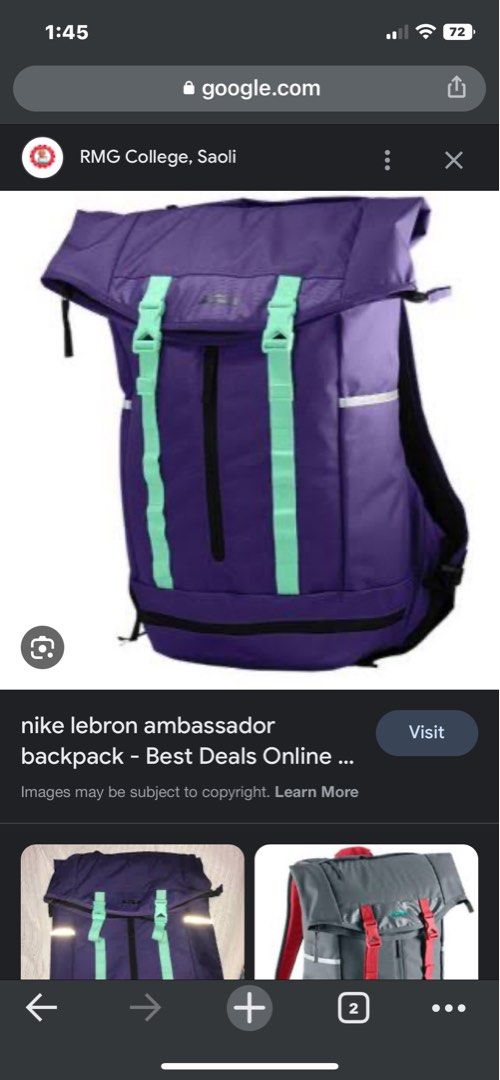 Lebron ambassador backpack purple store