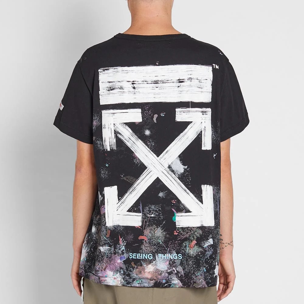 Off white galaxy deals print t shirt