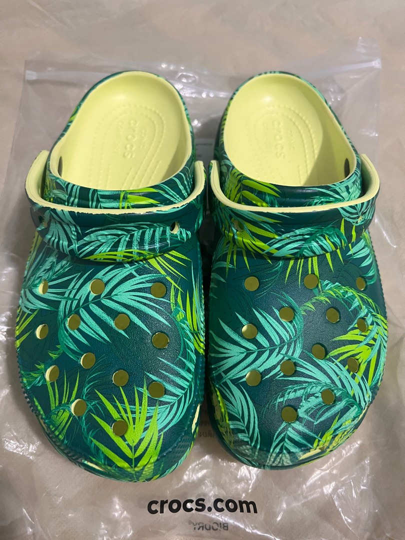Tropical hot sale print crocs