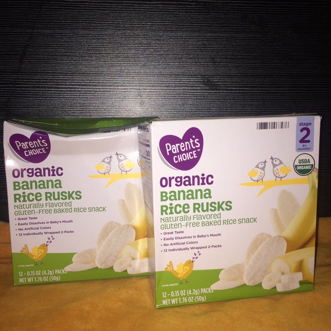 PARENT S CHOICE Organic Banana Rice Rusk Snack 2 boxes for P200